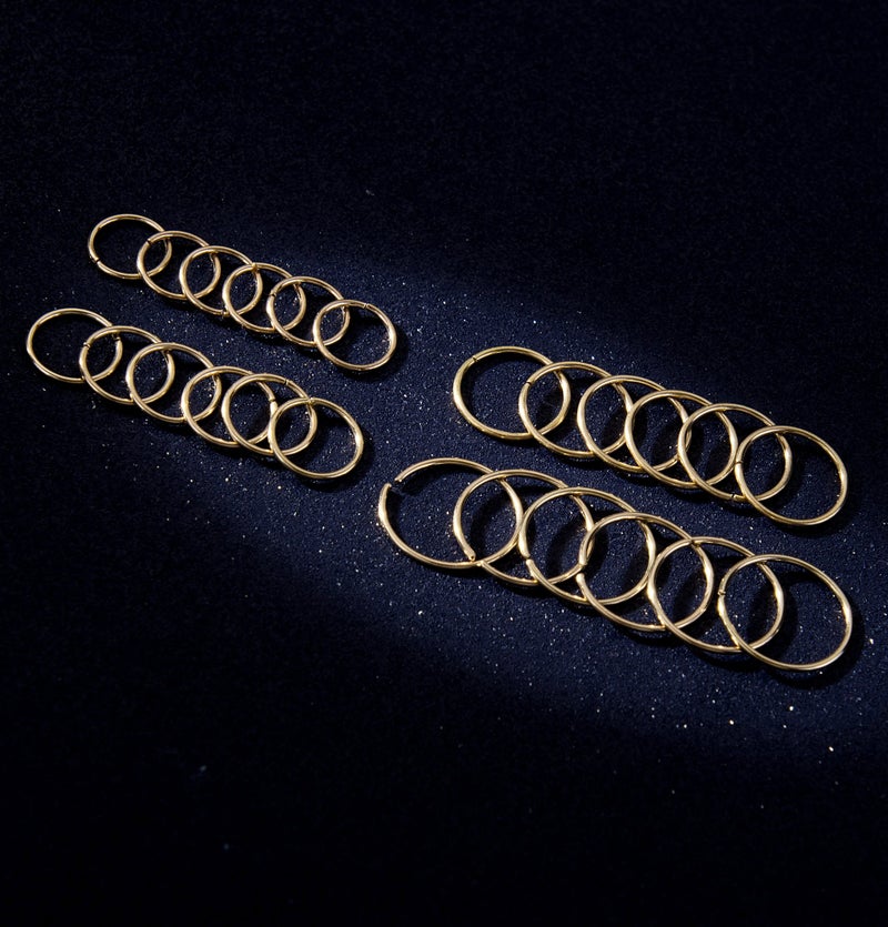 Masedy 24Pcs 20G 316L Stainless Steel Nose Rings Hoop Tragus Cartilage Helix Piercing Lip Septum Ring Gold Bendable - Image 4